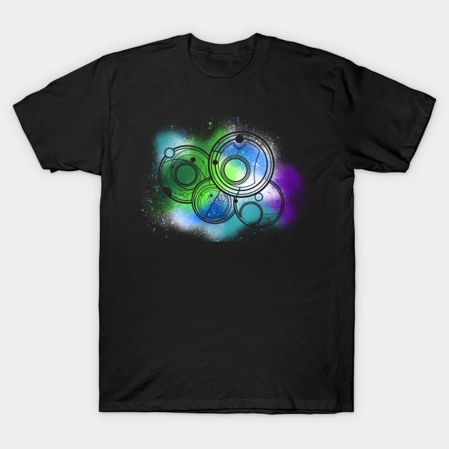 Gallifreyan Symbols Spray Paint (Multicolor) T-Shirt by Circulartz